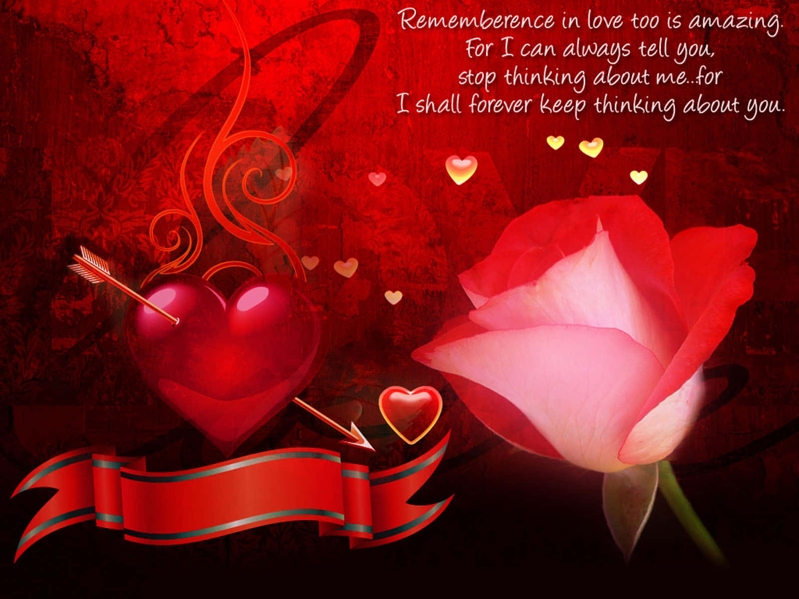 Eternal Love Quotewith Roseand Heart Wallpaper