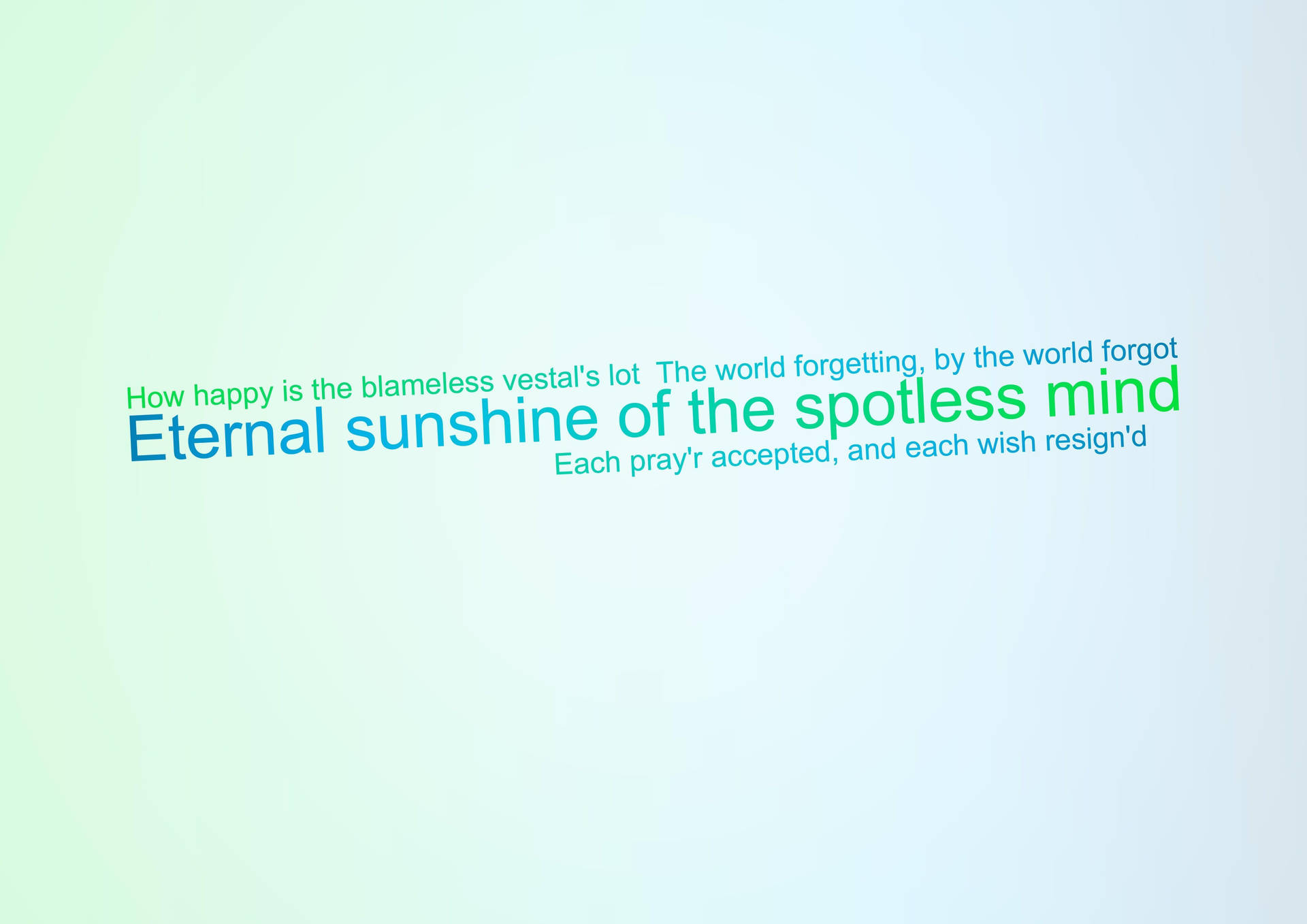 Eternal Sunshine Of The Spotless Mind Text Art Wallpaper