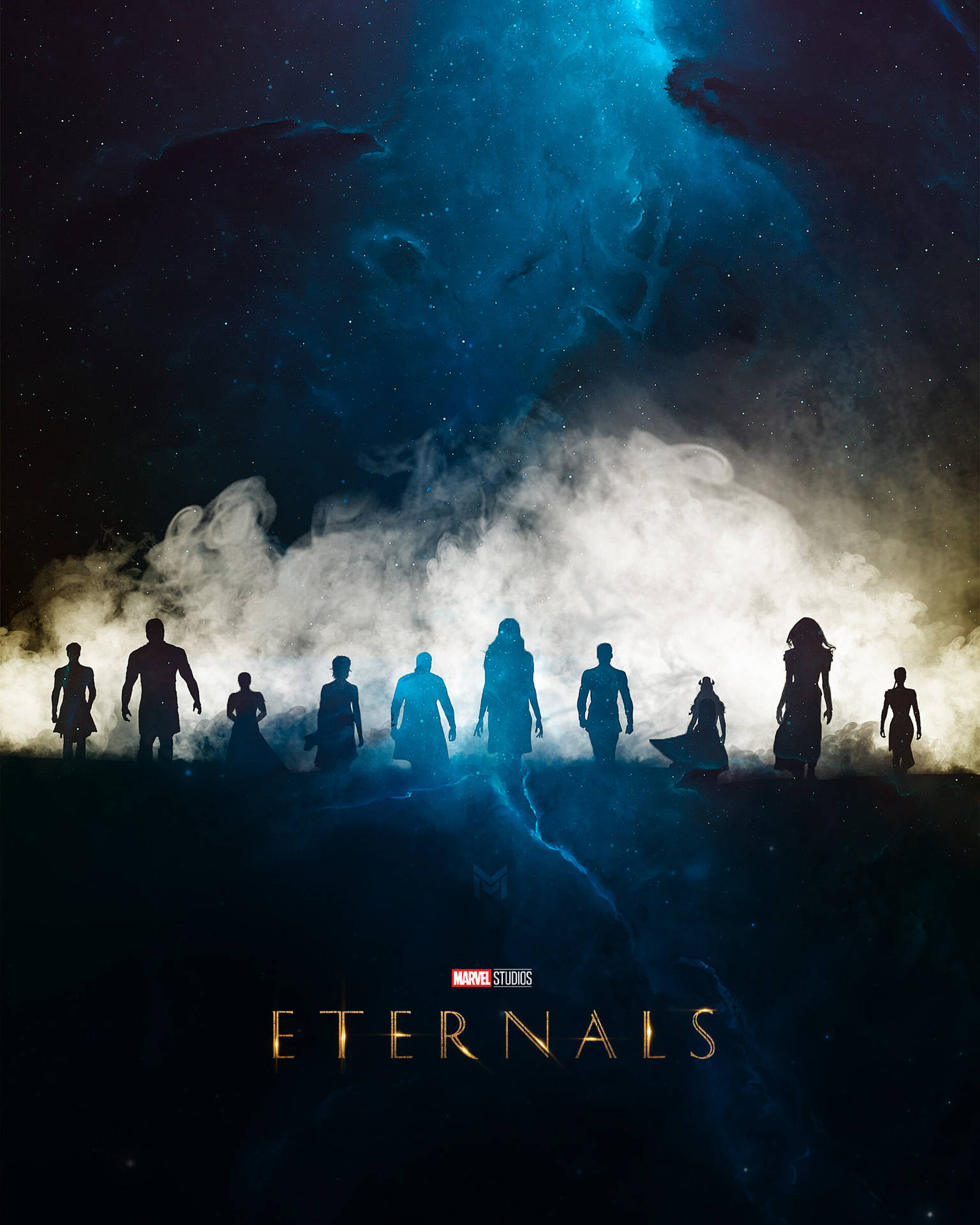 Eternals Members In Misty Field Wallpaper