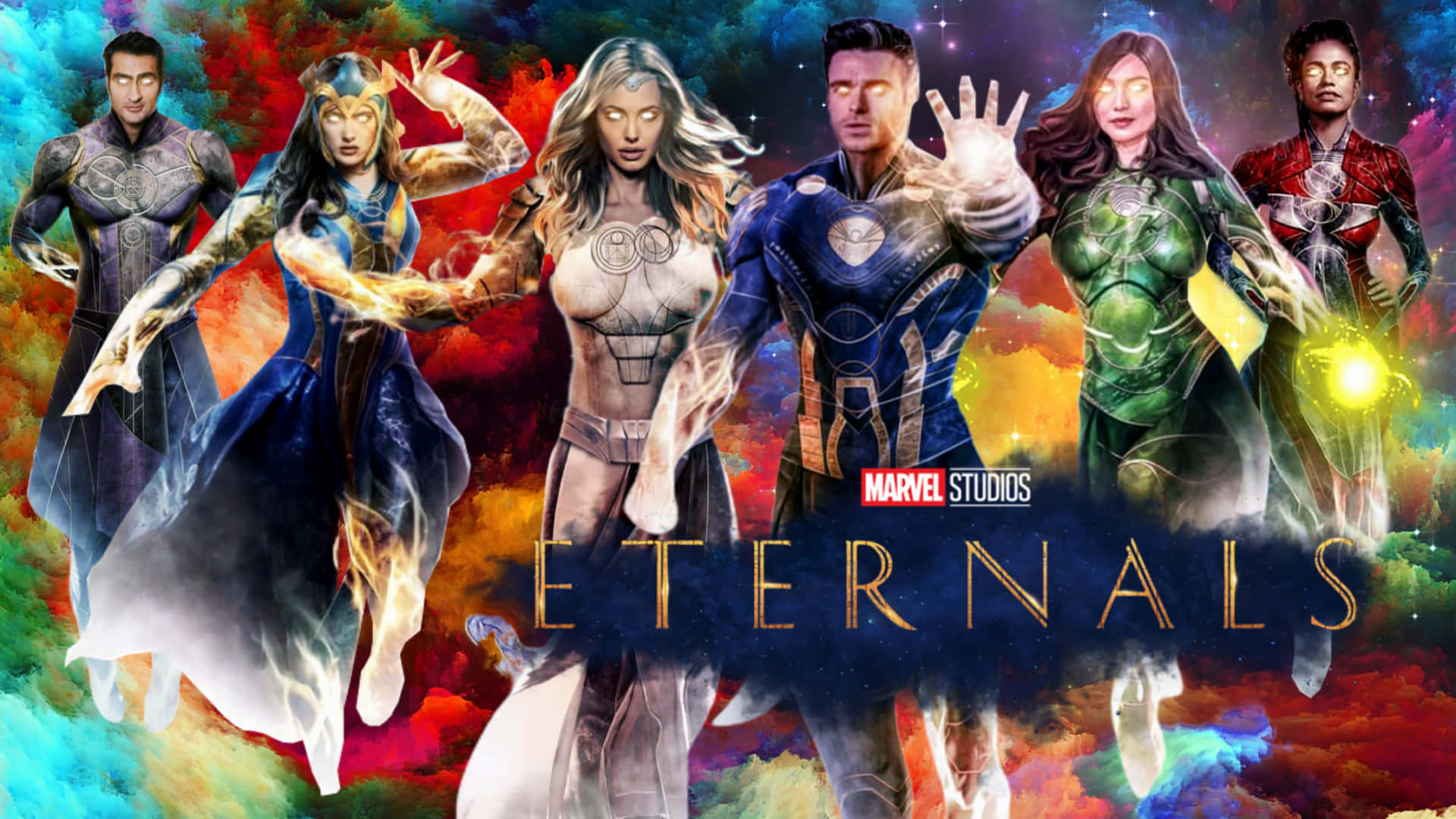 Colorful Eternals Movie Poster Wallpaper