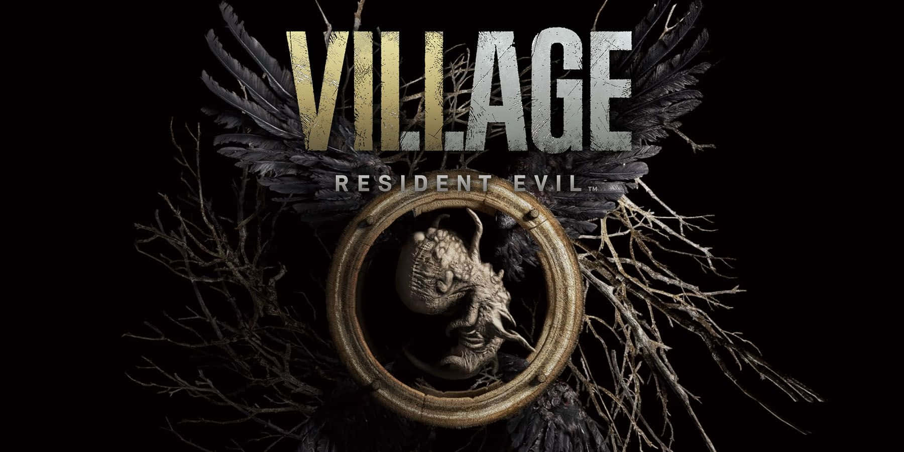 Ethan Winters Facing The Nightmares In Resident Evil Village Wallpaper