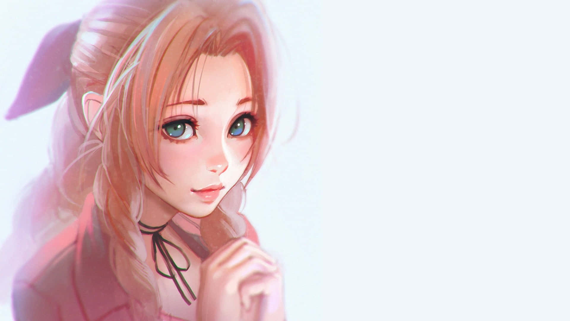 "ethereal Aerith Gainsborough In The Lush City Of The Ancients" Wallpaper