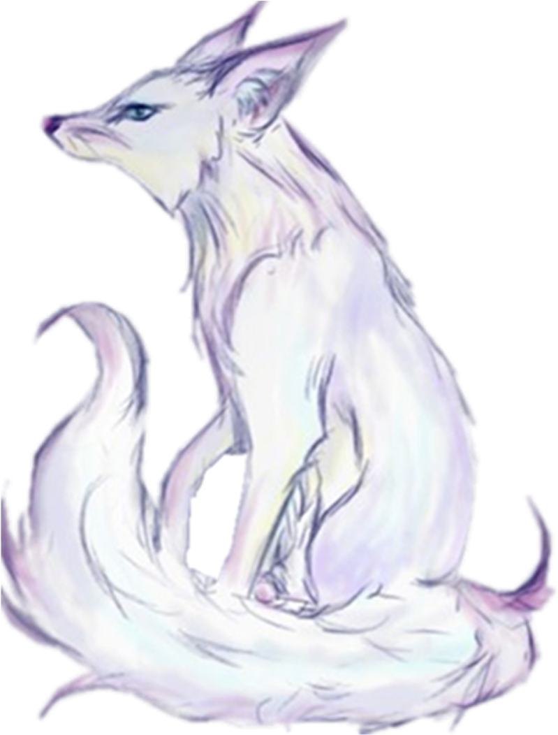 Ethereal Arctic Fox Illustration.png PNG