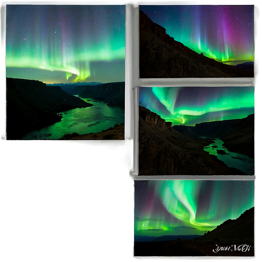 Ethereal Aurora Over Canyons Png 06202024 PNG