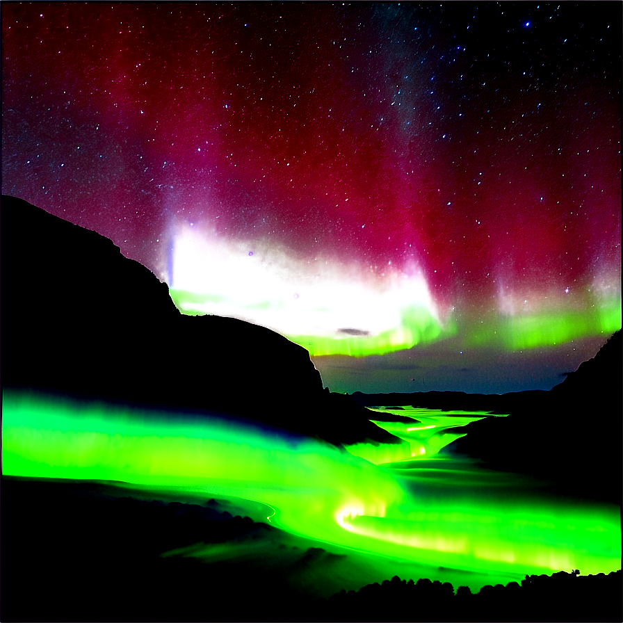 Ethereal Aurora Over Canyons Png 13 PNG