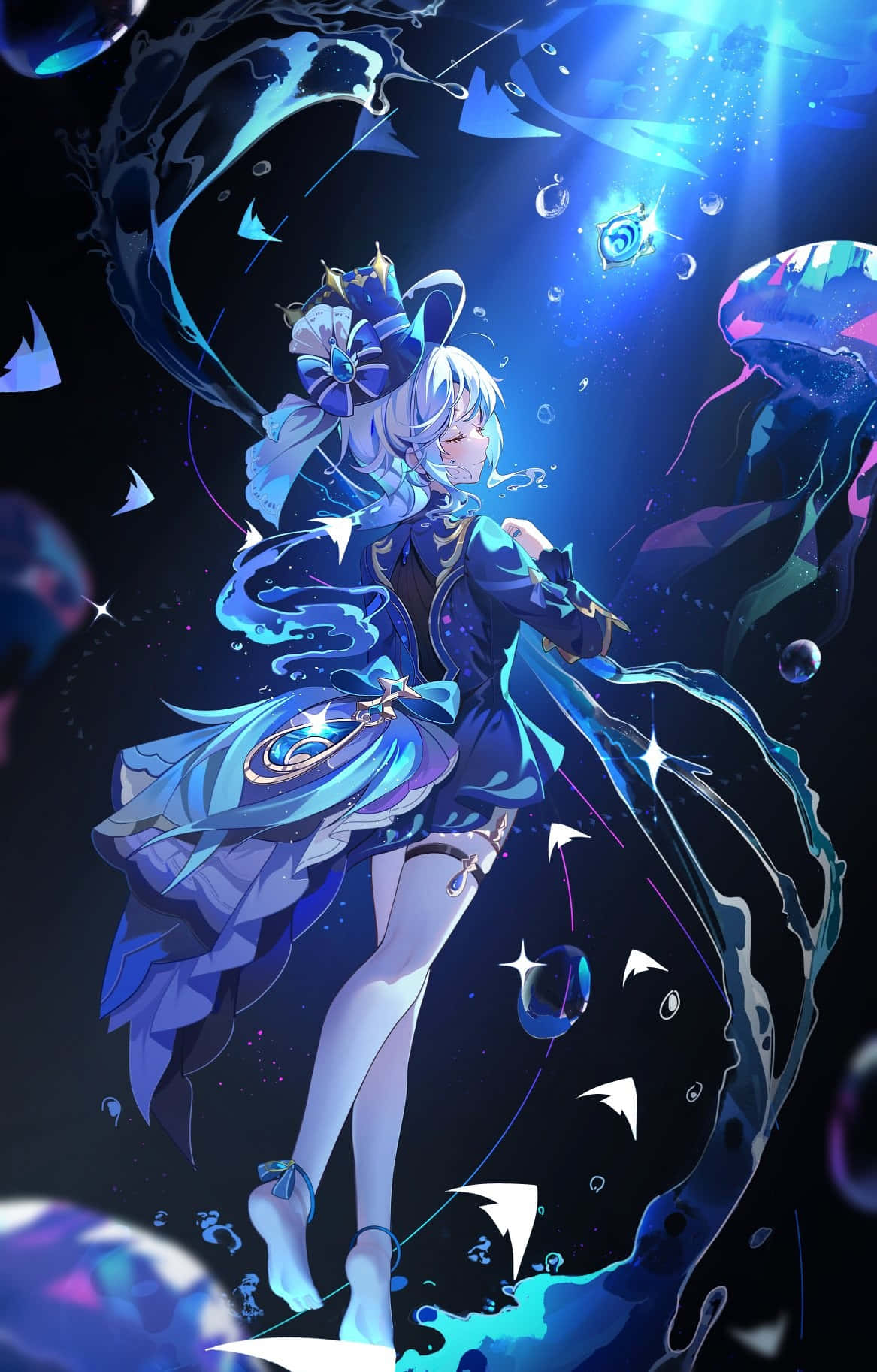 Ethereal Blue Anime Fantasy Wallpaper