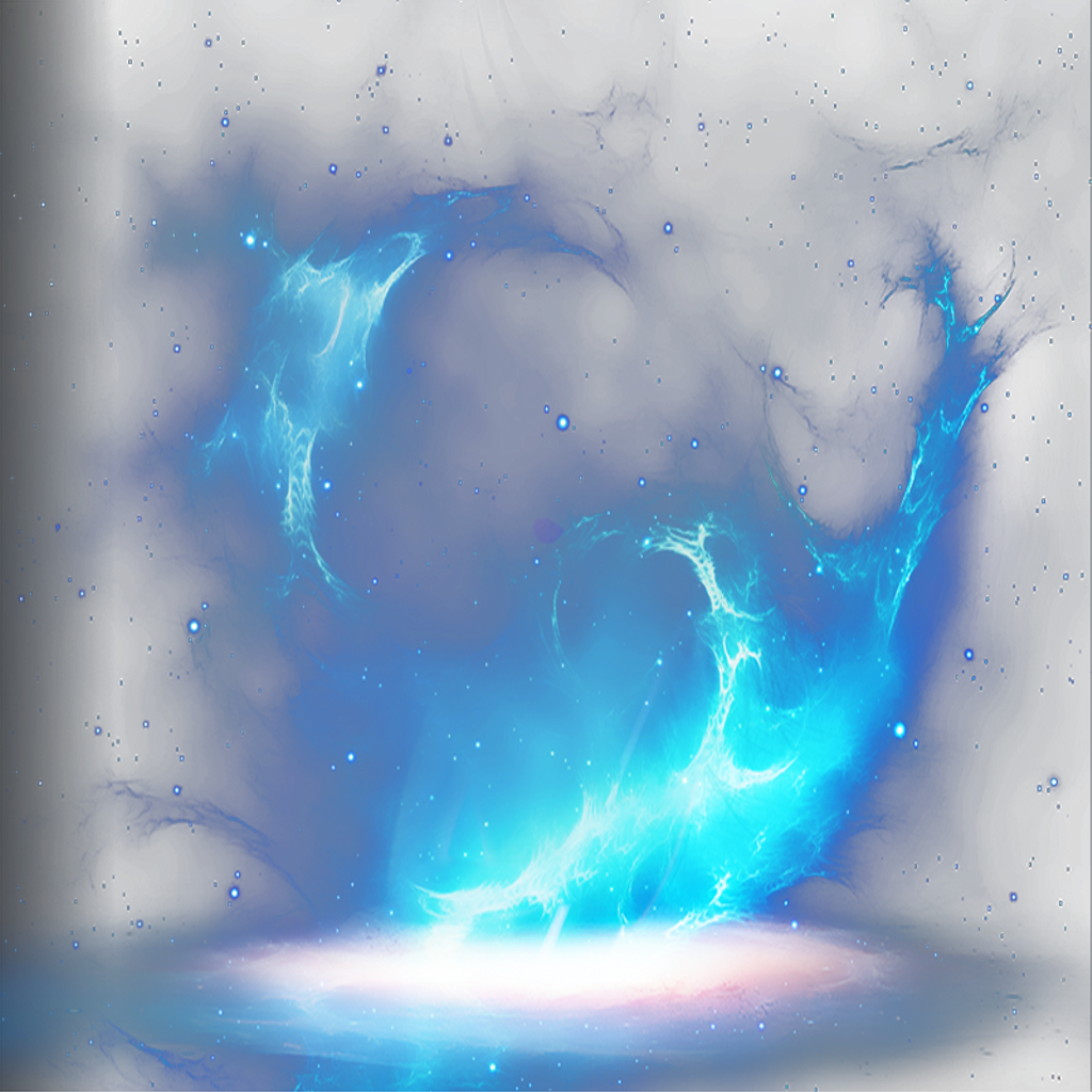 Ethereal Blue Flame Nebula PNG