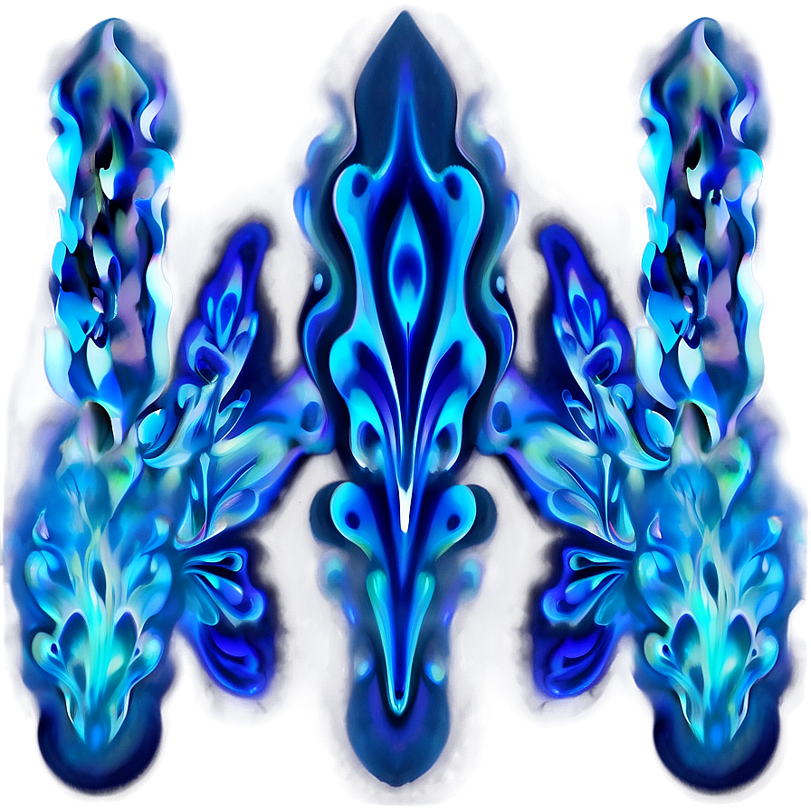 Ethereal Blue Flame Pattern Png Hxv PNG