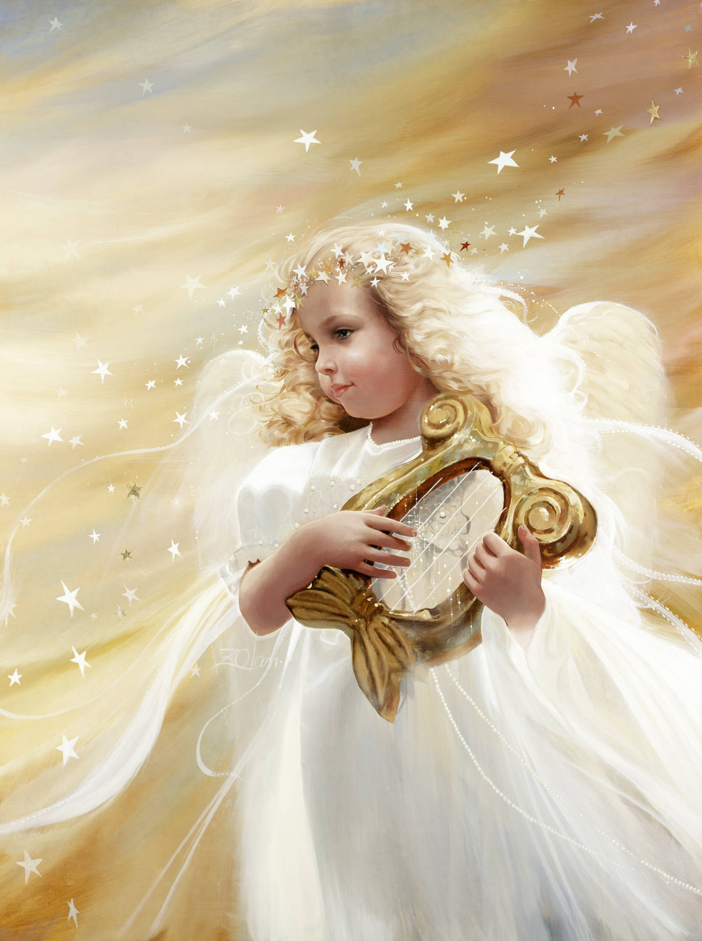 Алмазная живопись девочка ангел