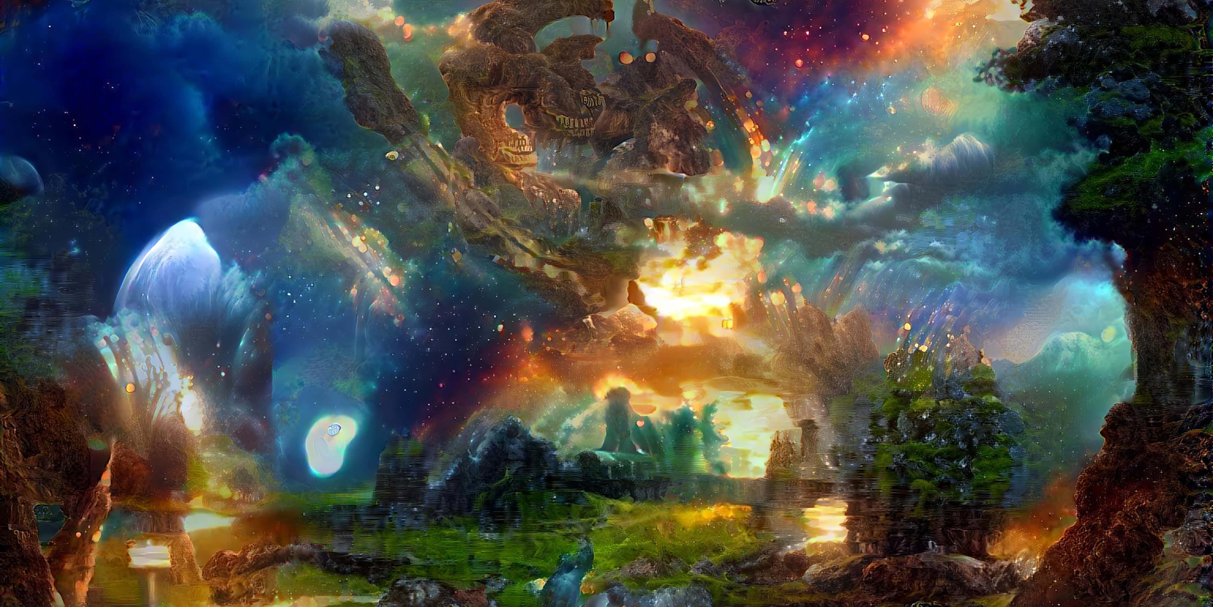 Ethereal Cosmic Journey Wallpaper
