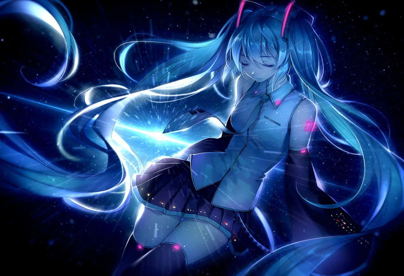 Ethereal Cybernetic Anime Girl Wallpaper