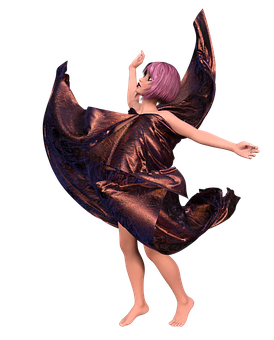 Ethereal Dancein Bronze Dress PNG
