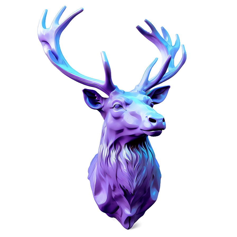 Ethereal Deer Head Dreamy Art Png 06212024 PNG