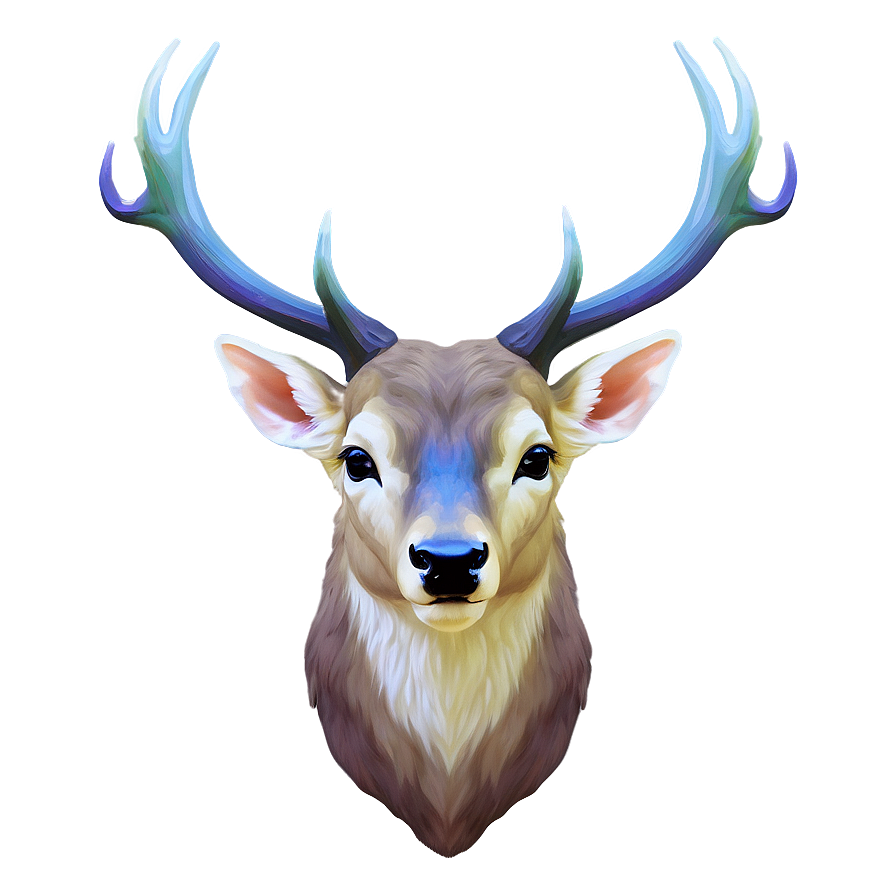 Ethereal Deer Head Dreamy Art Png 06212024 PNG