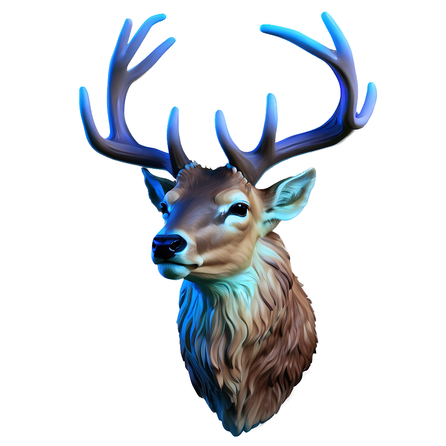 Ethereal Deer Head Dreamy Art Png 06212024 PNG