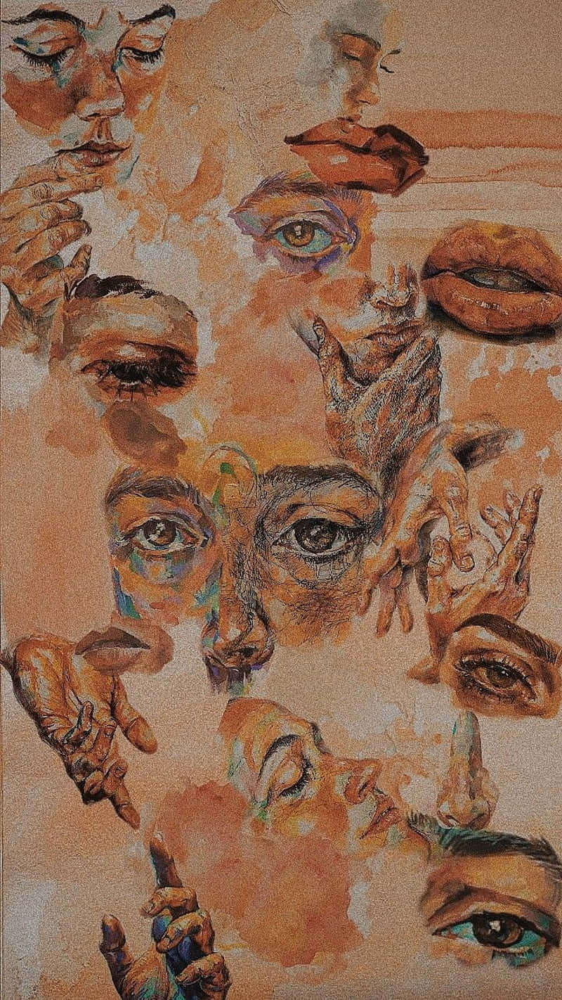 Ethereal Faces Collage Wallpaper