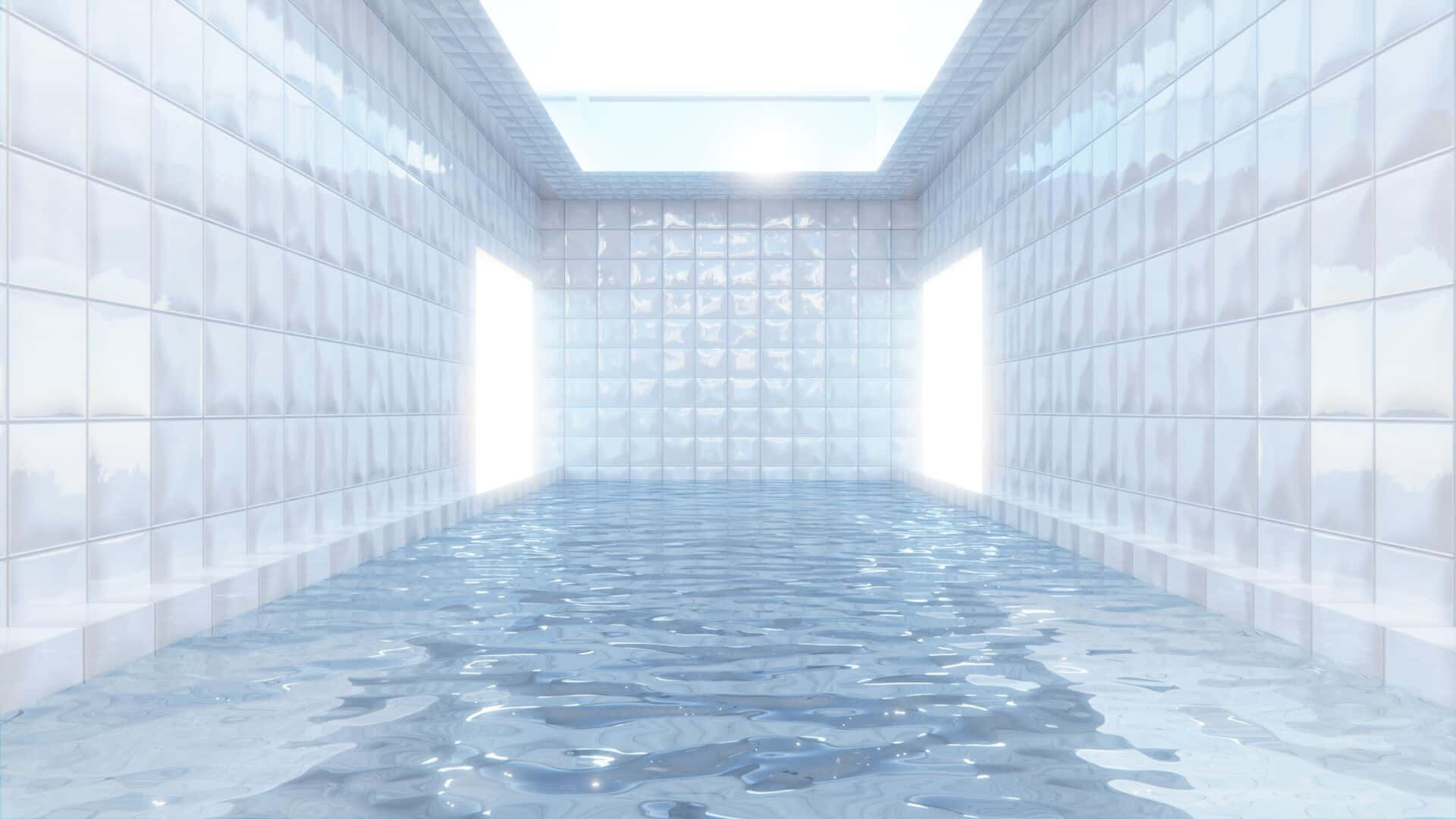 Ethereal Flooded Hallway Wallpaper