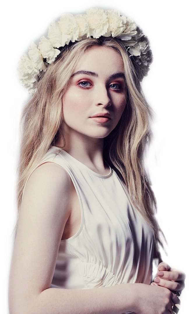 Ethereal Floral Crown Portrait PNG