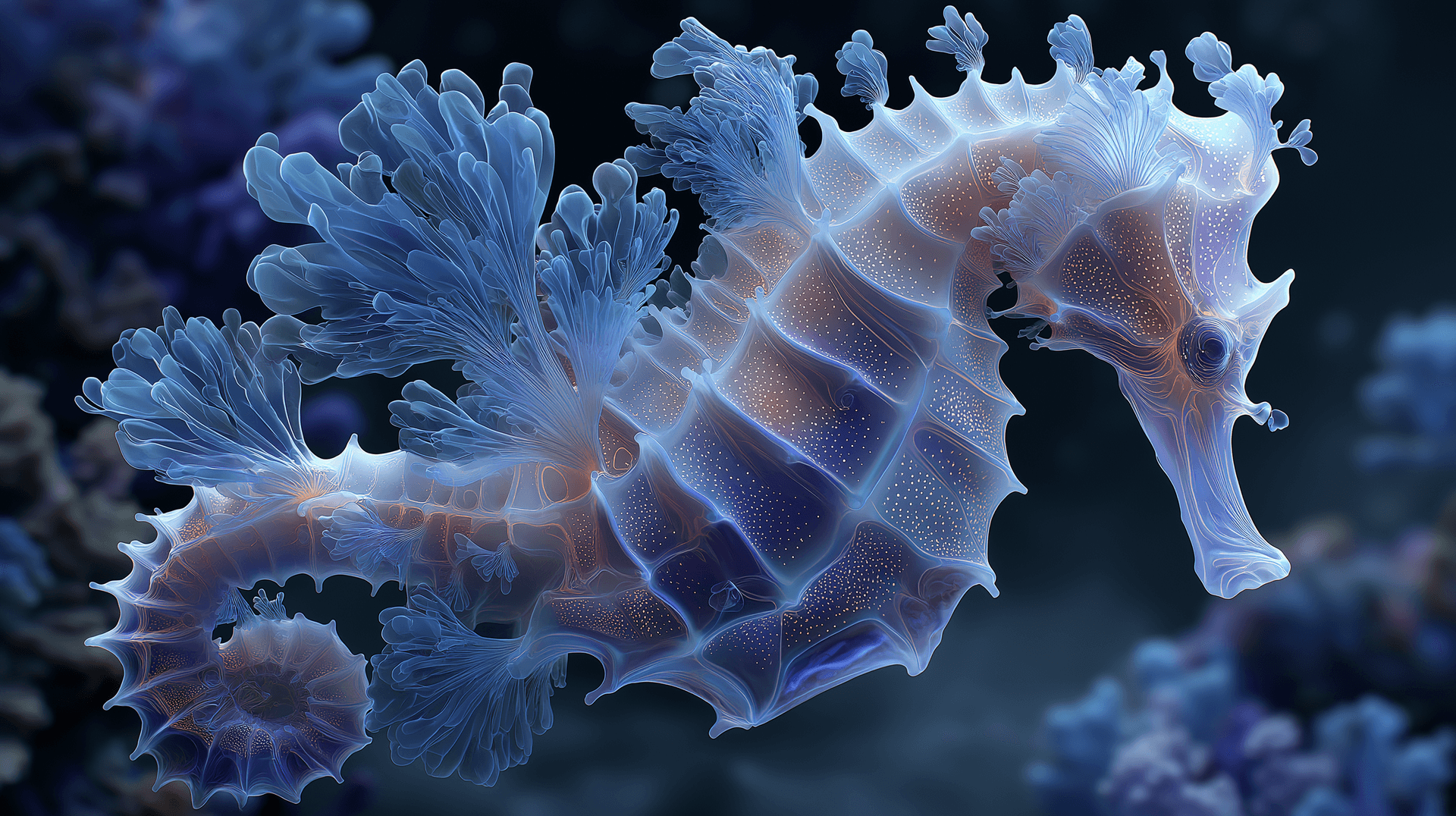 Ethereal Glowing Seahorse Wallpaper