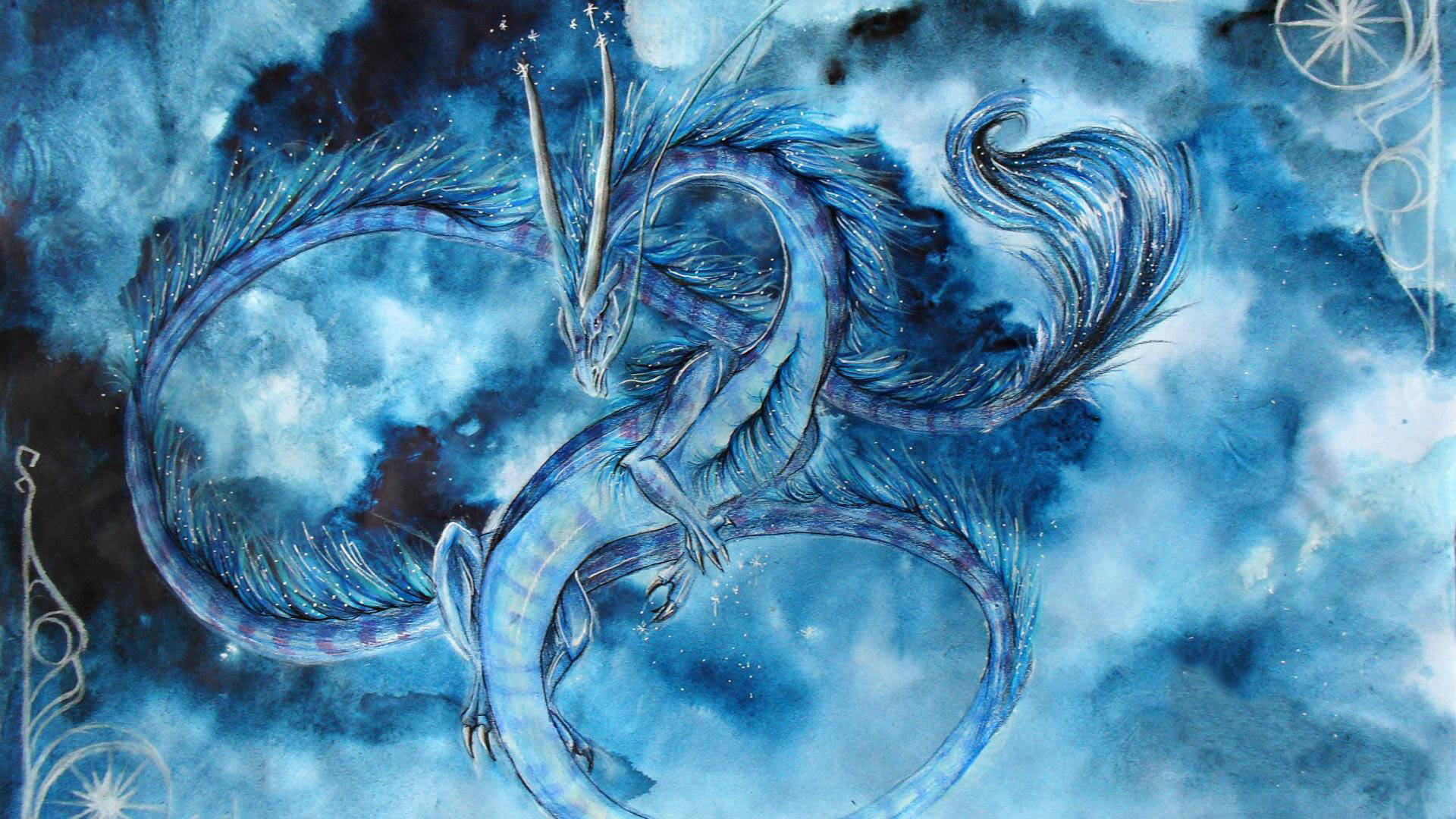 Ethereal Ice Dragon Wallpaper