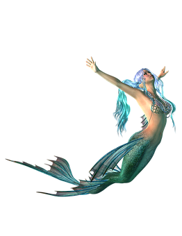 Ethereal Mermaid Reaching Out PNG