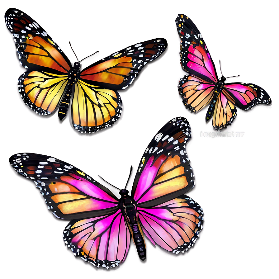 Ethereal Monarch Butterflies Png Lag85 PNG