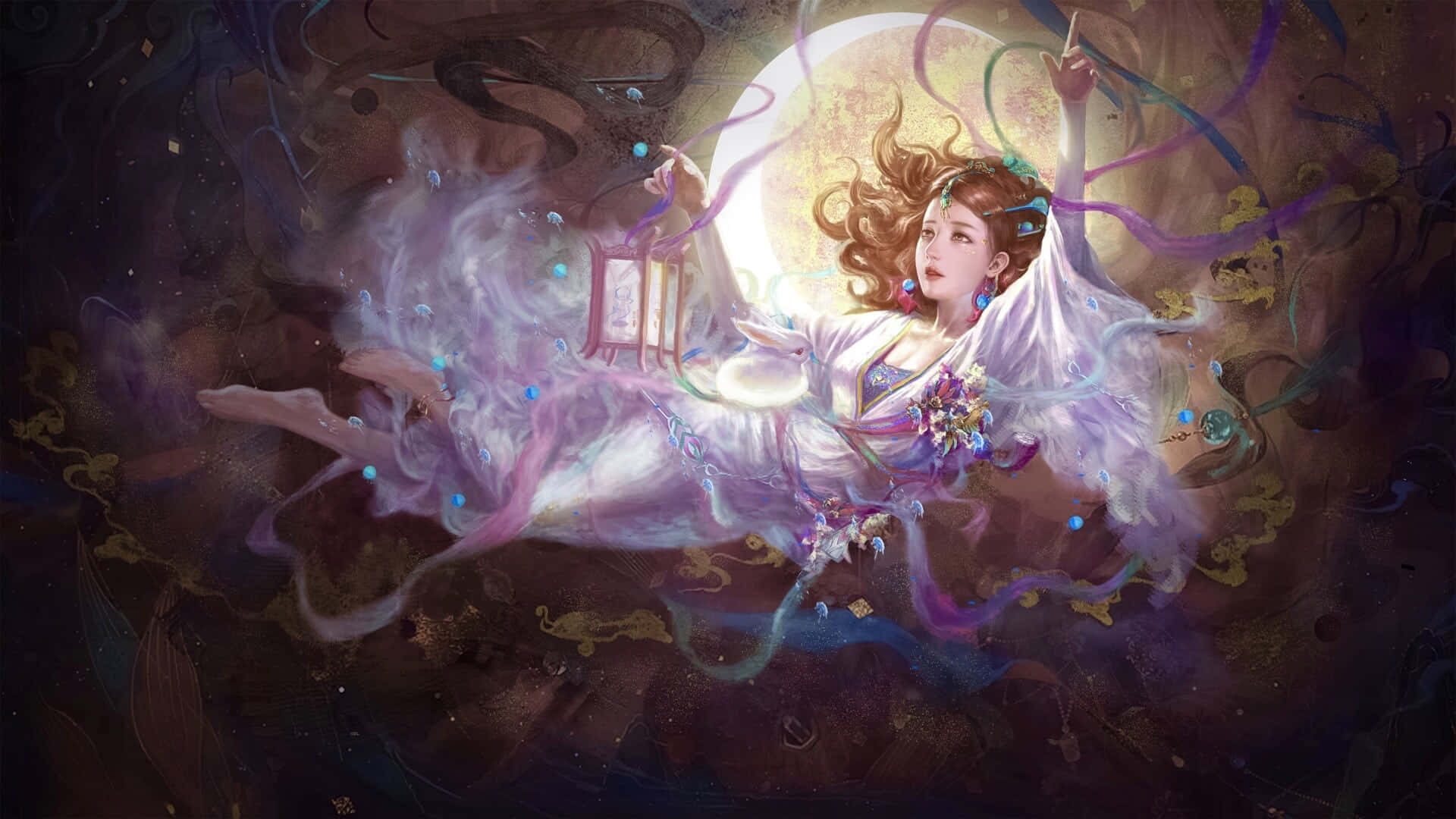 Ethereal Moon Goddess Art Wallpaper