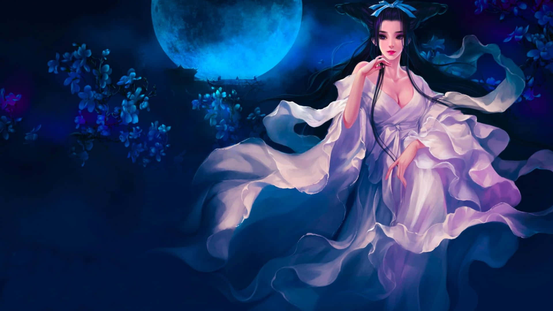 Ethereal Moon Goddess Art Wallpaper