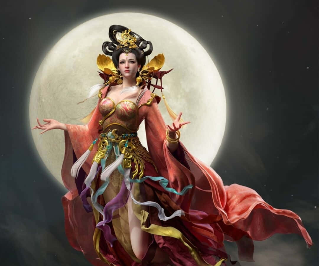 Ethereal Moon Goddess Art Wallpaper