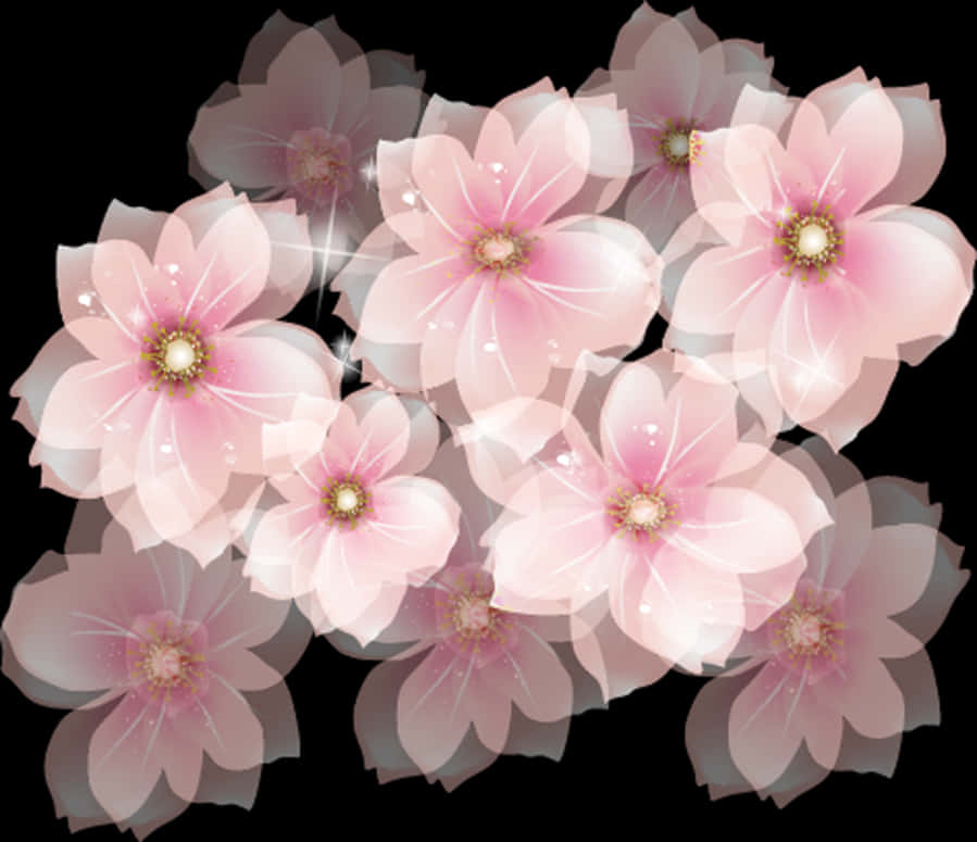 Ethereal Pink Blossoms PNG