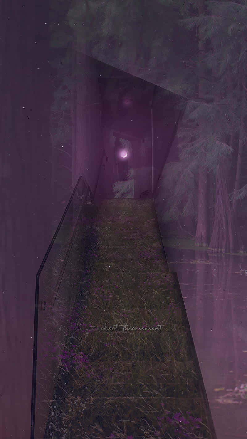 Ethereal Purple Night Corridor.jpg Wallpaper