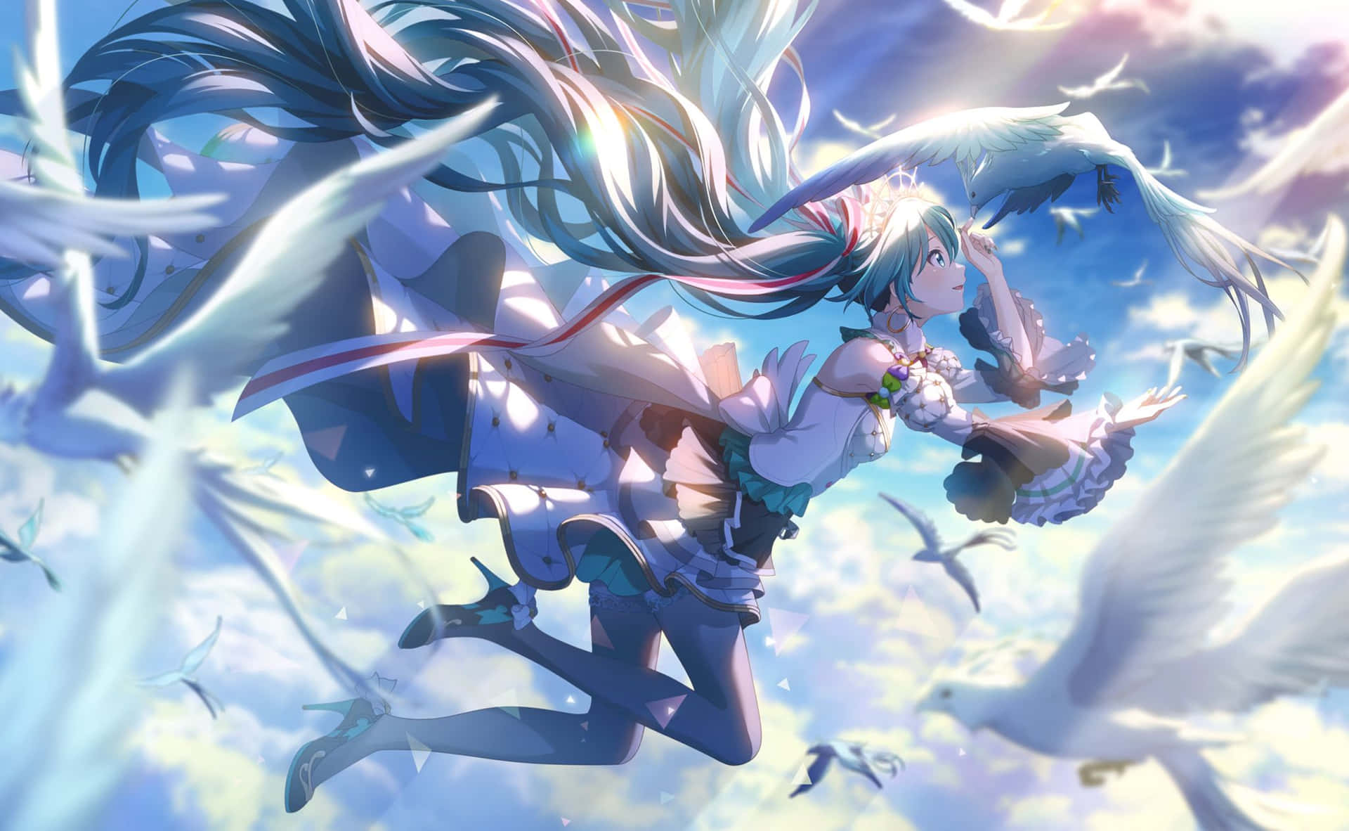 Ethereal Sky Anime Art Wallpaper