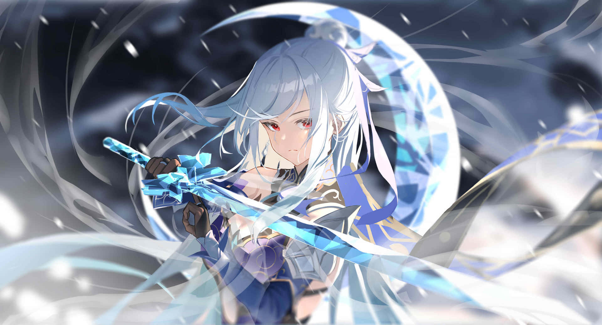 Ethereal Warriorin Snowstorm Wallpaper