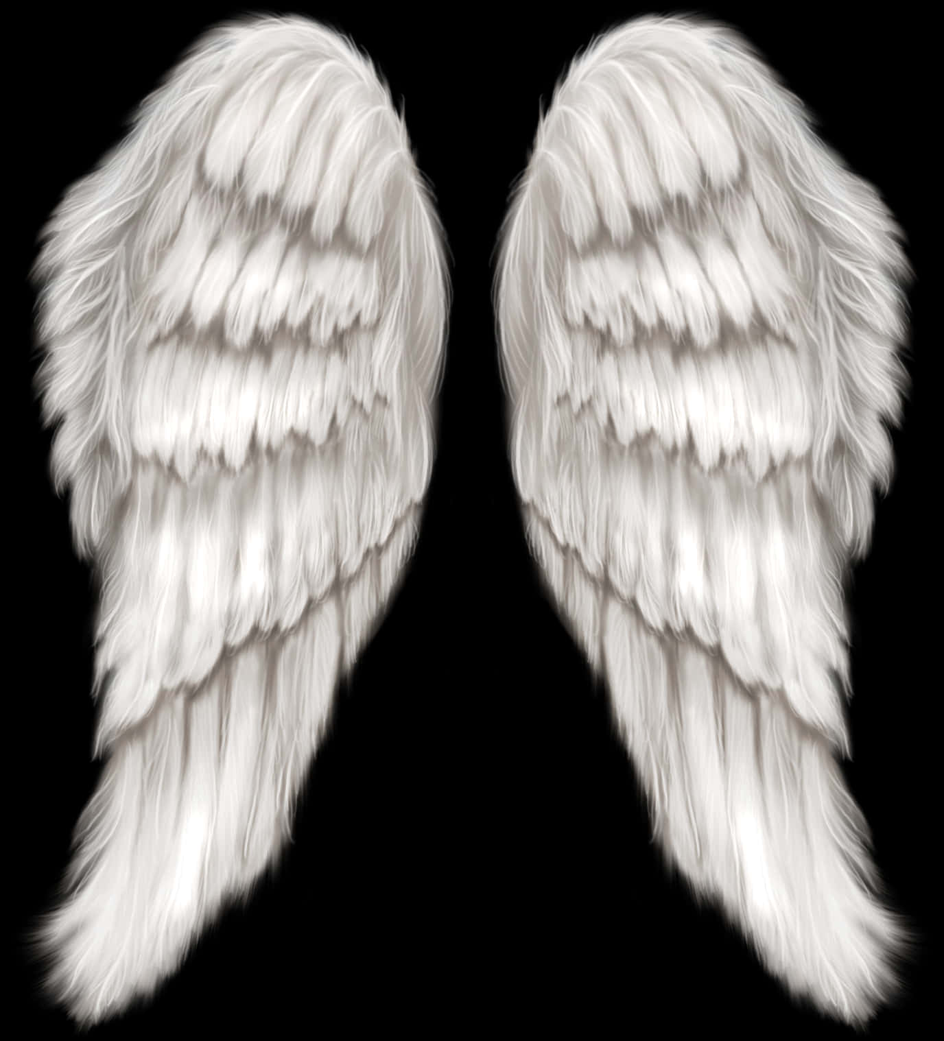 Ethereal White Angel Wings PNG