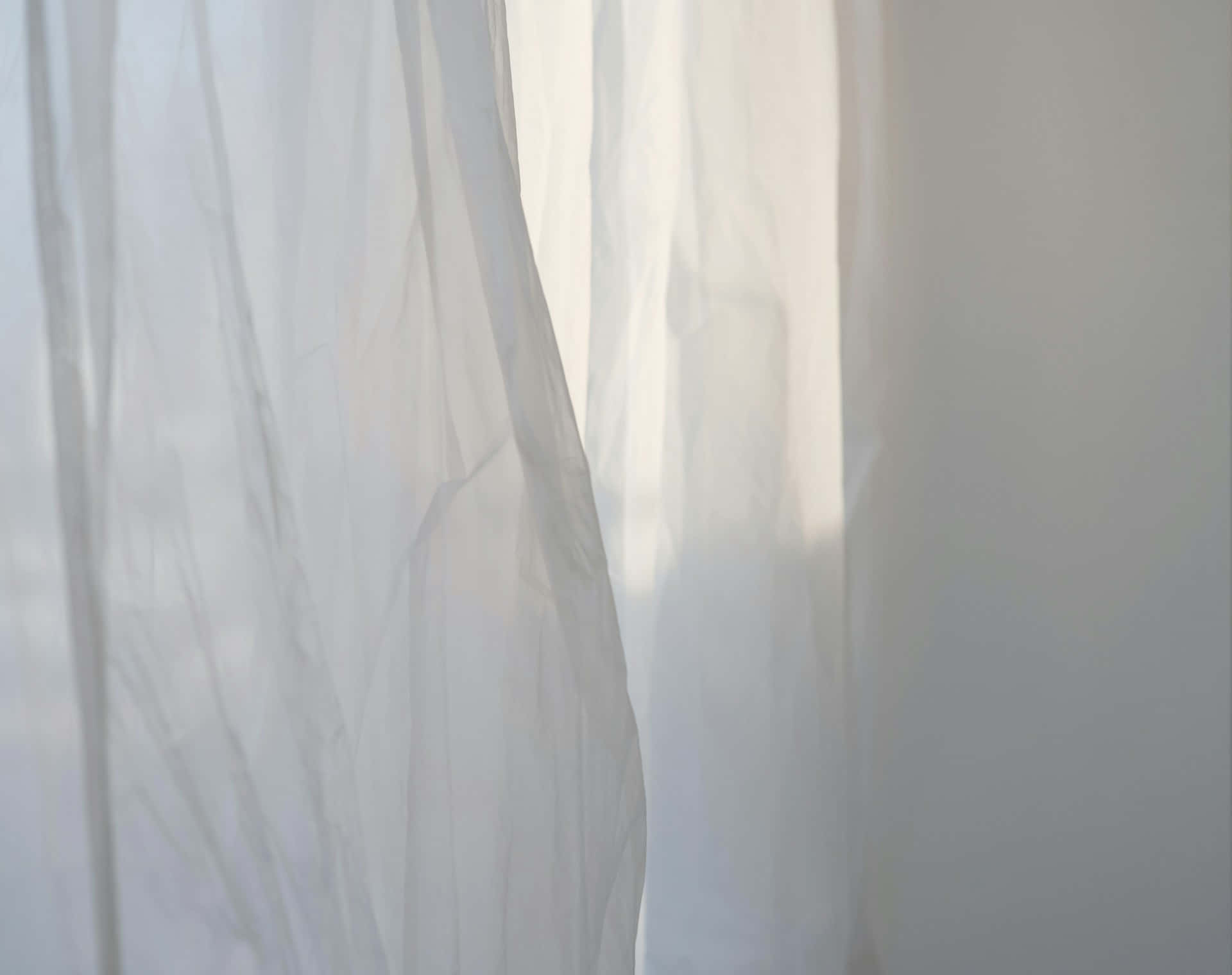 Ethereal White Curtains Wallpaper