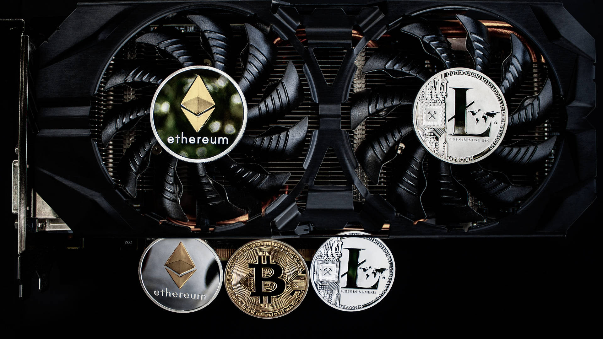 Ethereum Coins On Computer Fans Wallpaper