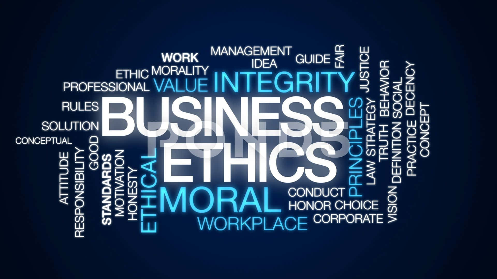Ethical Practice In Business Text Graphics Wallpaper