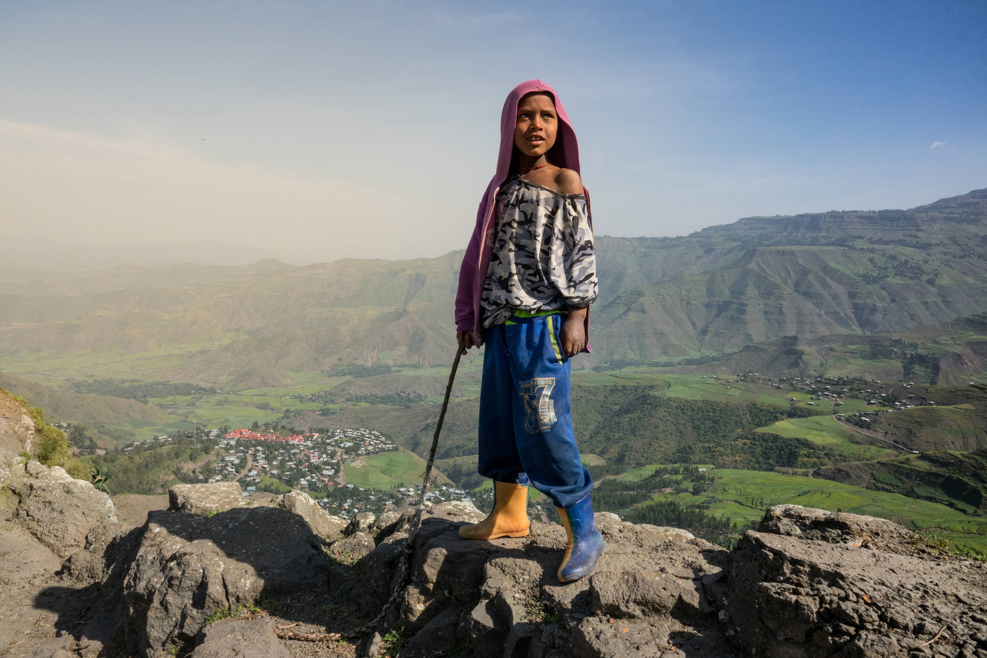 Ethiopia Girl At Lalibela Mountain