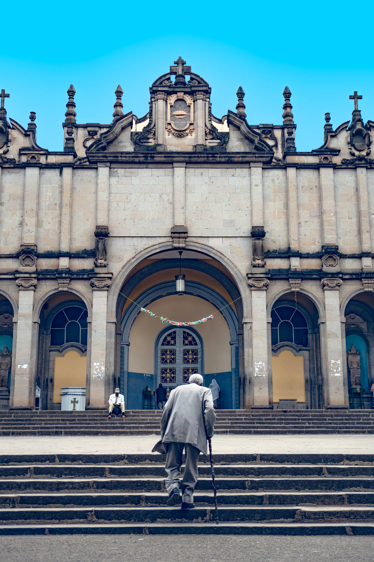Ethiopia Man Walking To Church