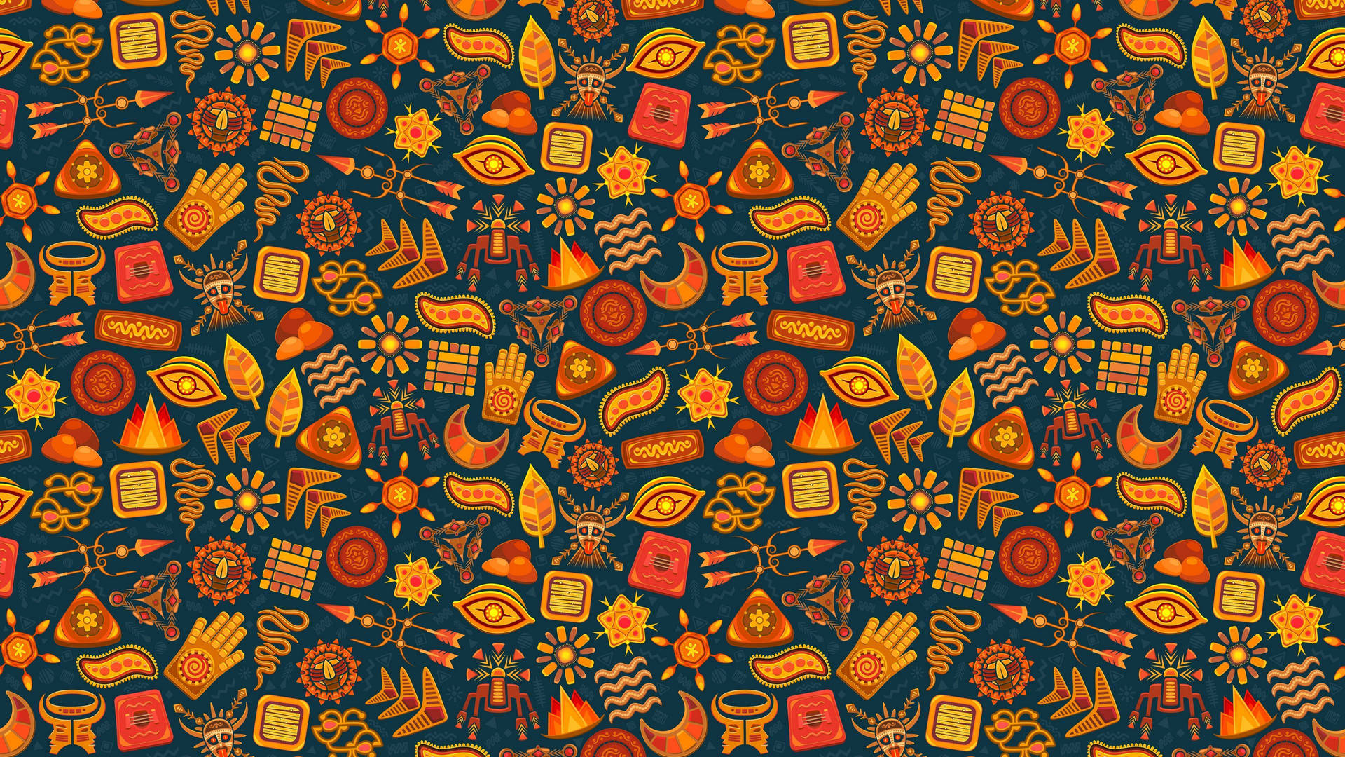 Ethnic And Magic Symbols Pattern Wallpaper