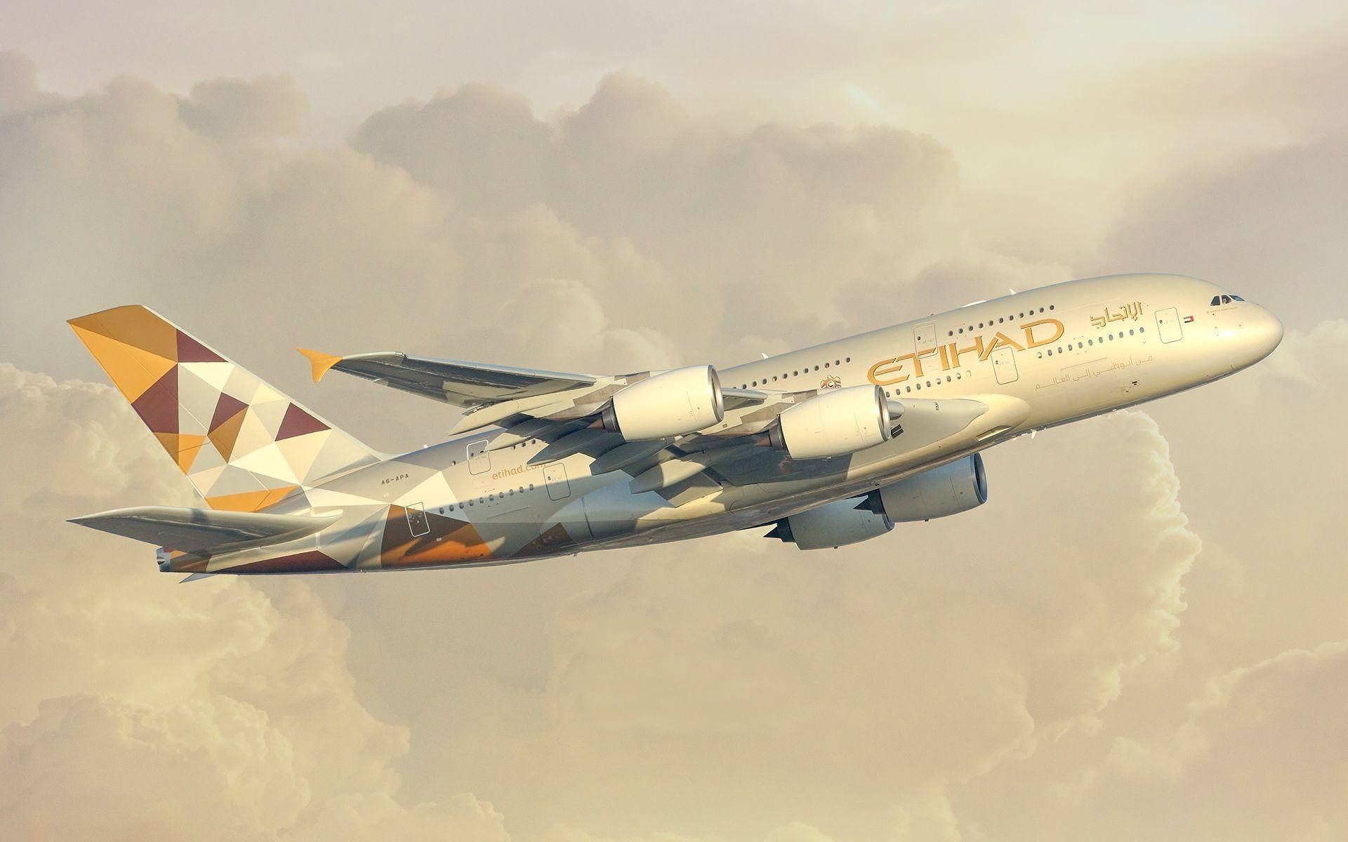 Etihad Airplane In Flight Wallpaper