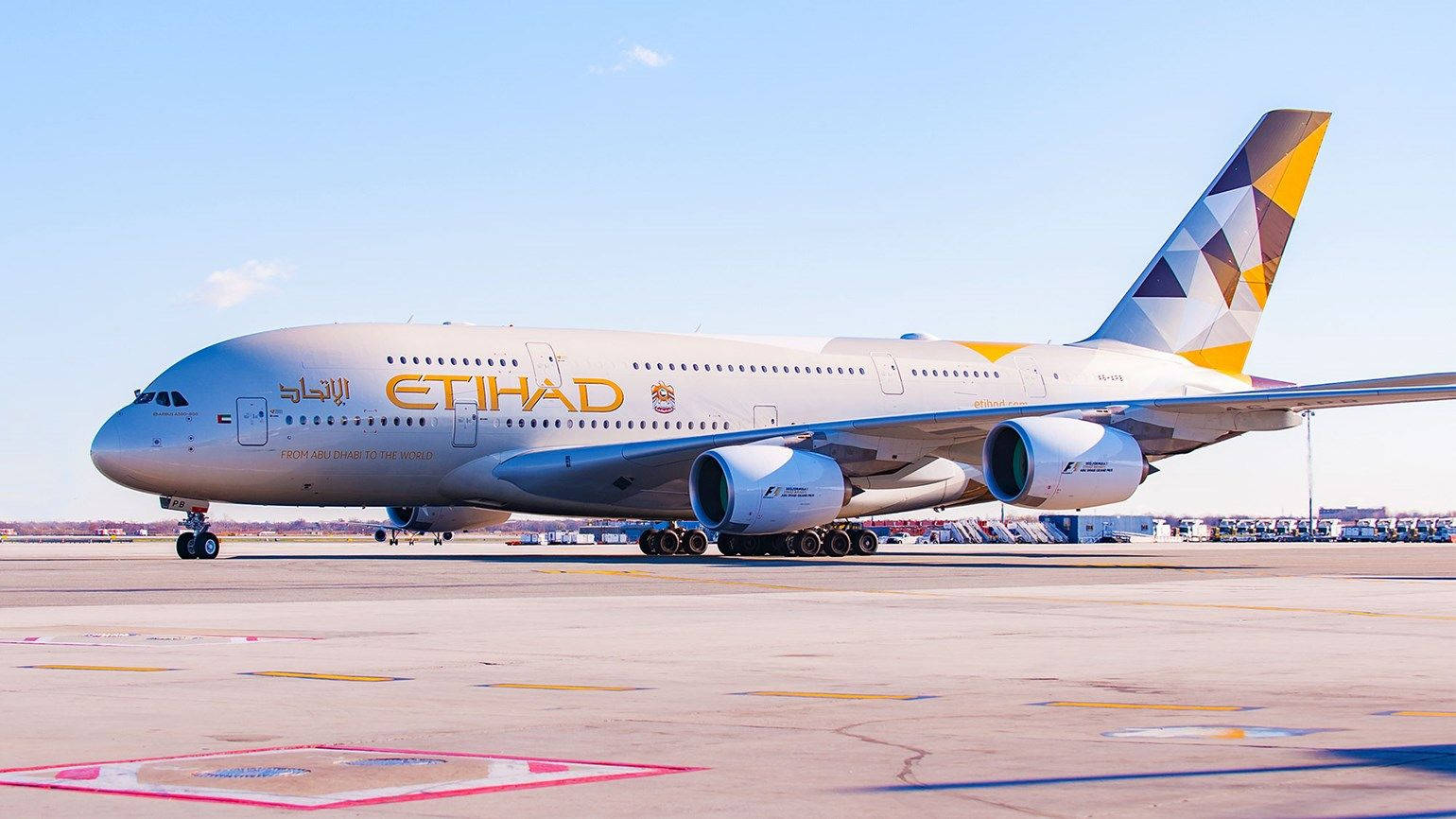 Etihad Airplane Preparing To Take Off Wallpaper