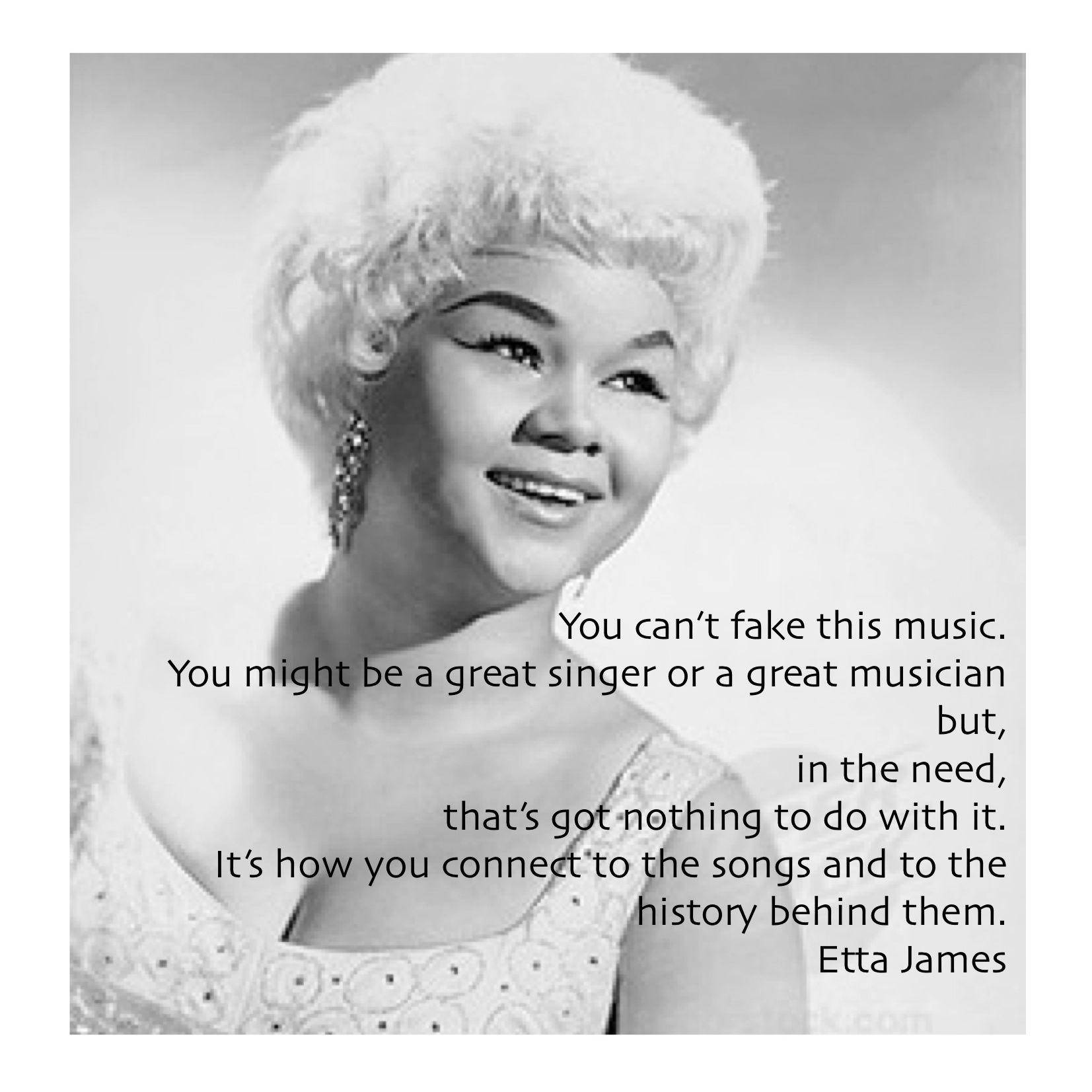 Soulful Etta James with Inspirational Quotes Wallpaper