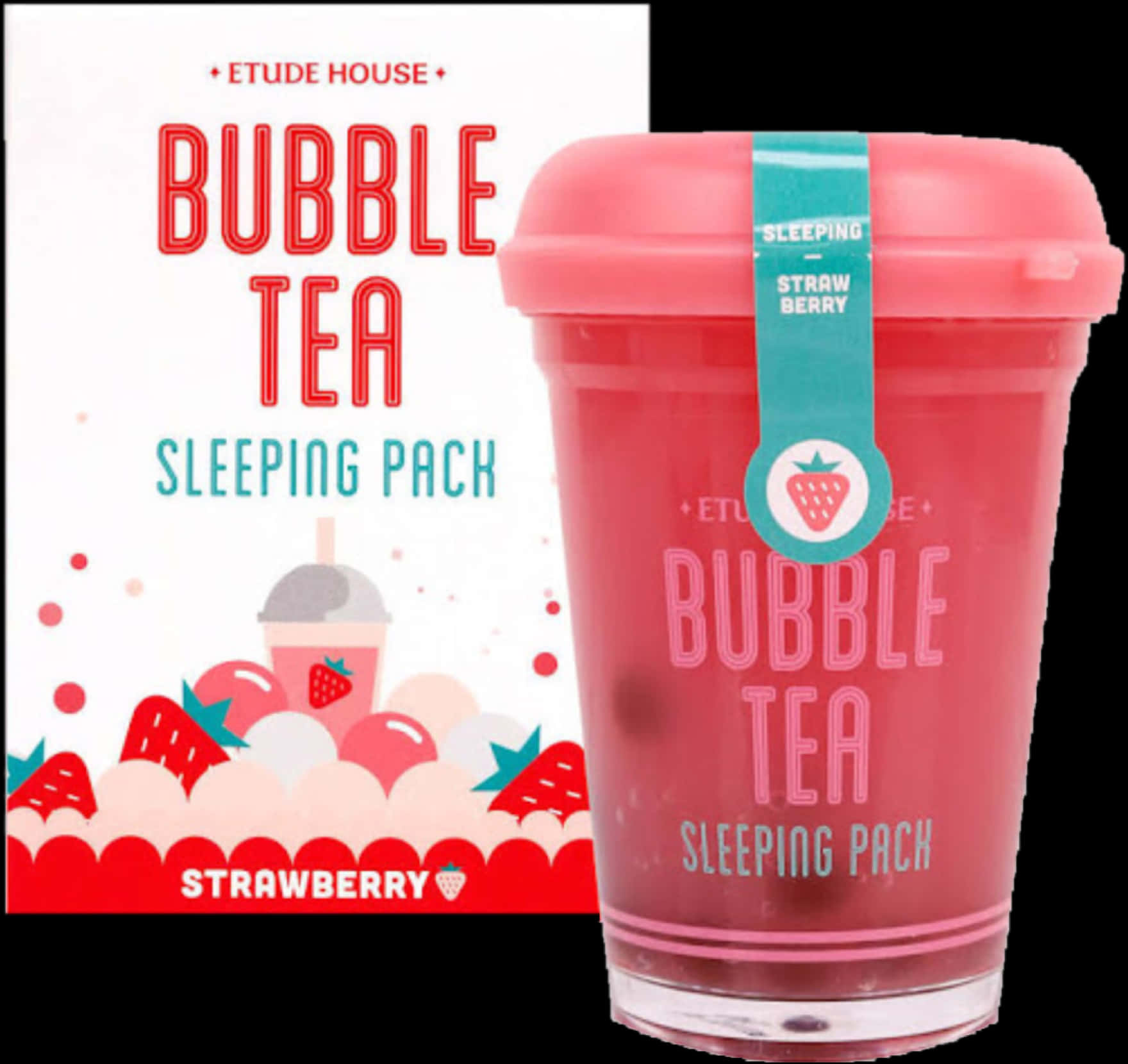 Etude House Bubble Tea Sleeping Pack Strawberry PNG