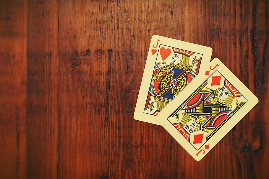 Euchre Playing Cards On Wood Wallpaper