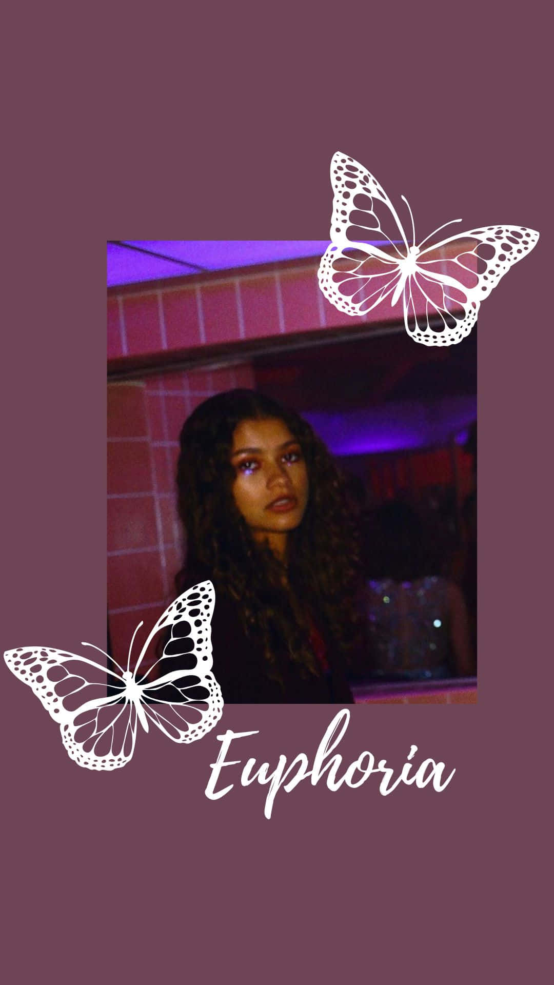 Euphoria Aesthetic Butterfly Portrait Wallpaper
