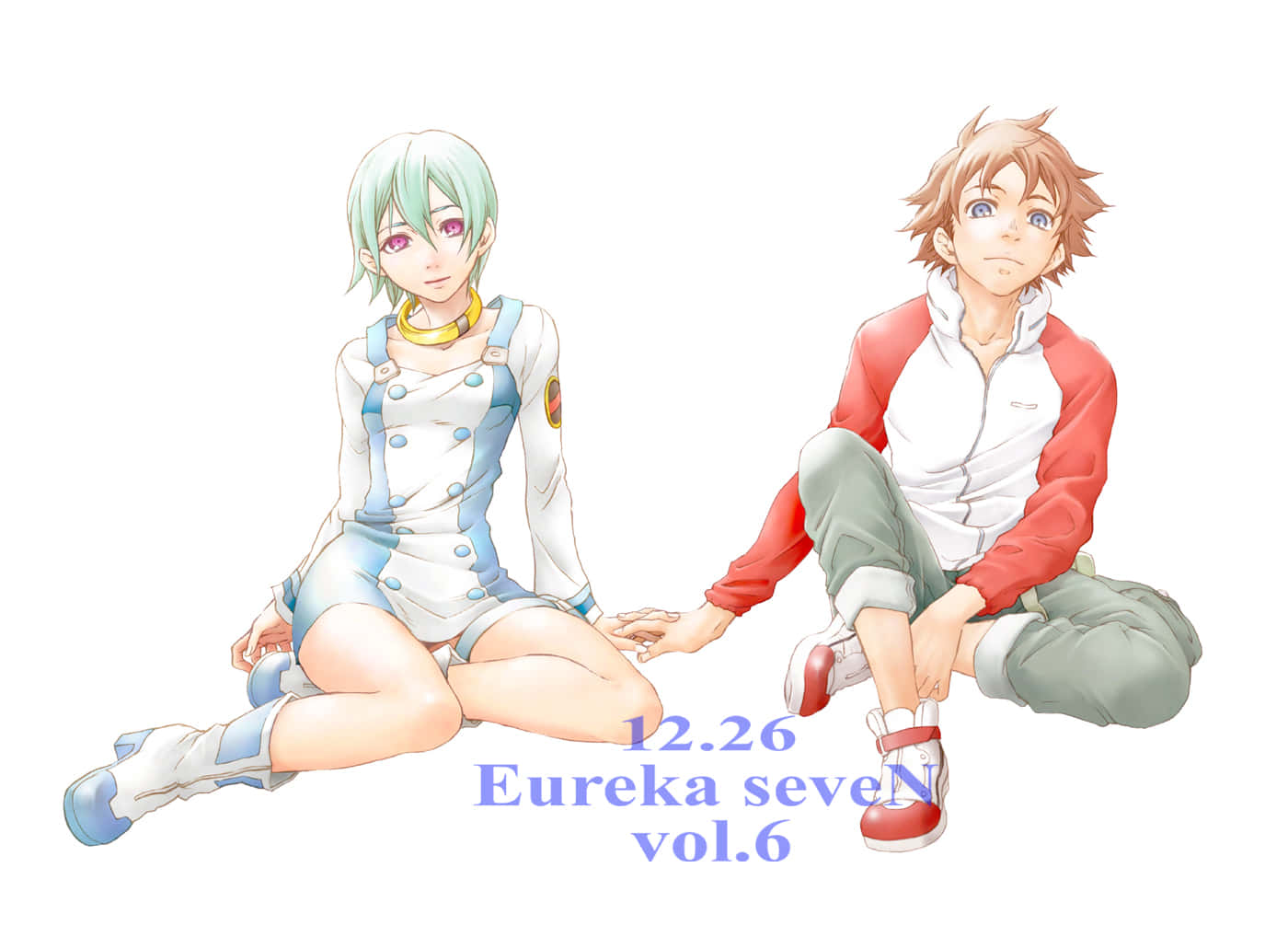 Eureka Seven Characters Sitting Together Wallpaper