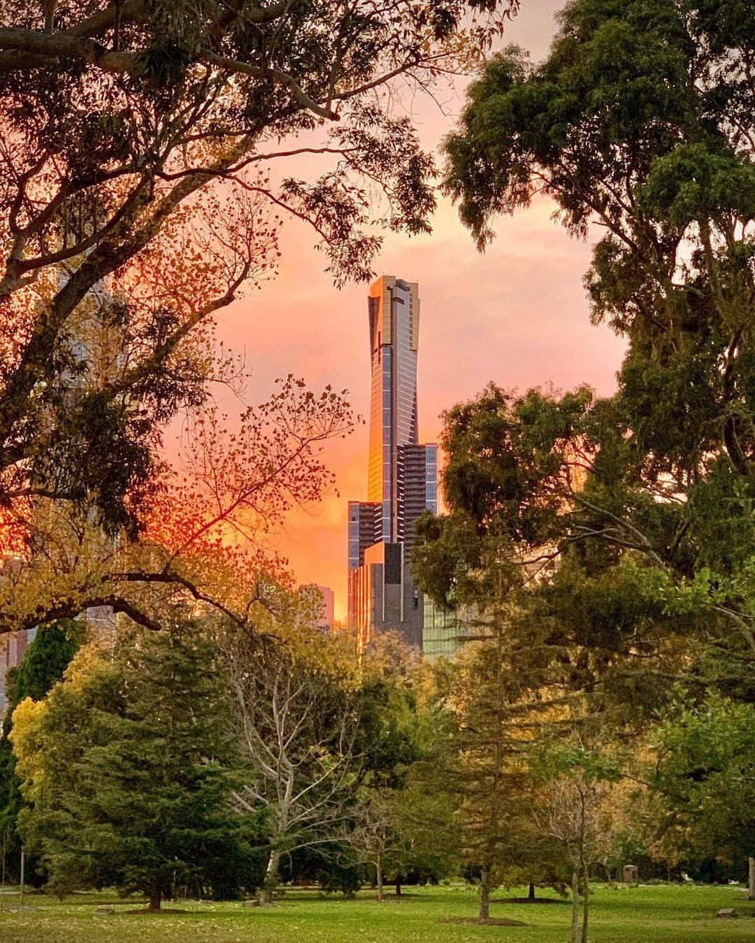 Eureka Tower Amidst Sunset Glow Wallpaper