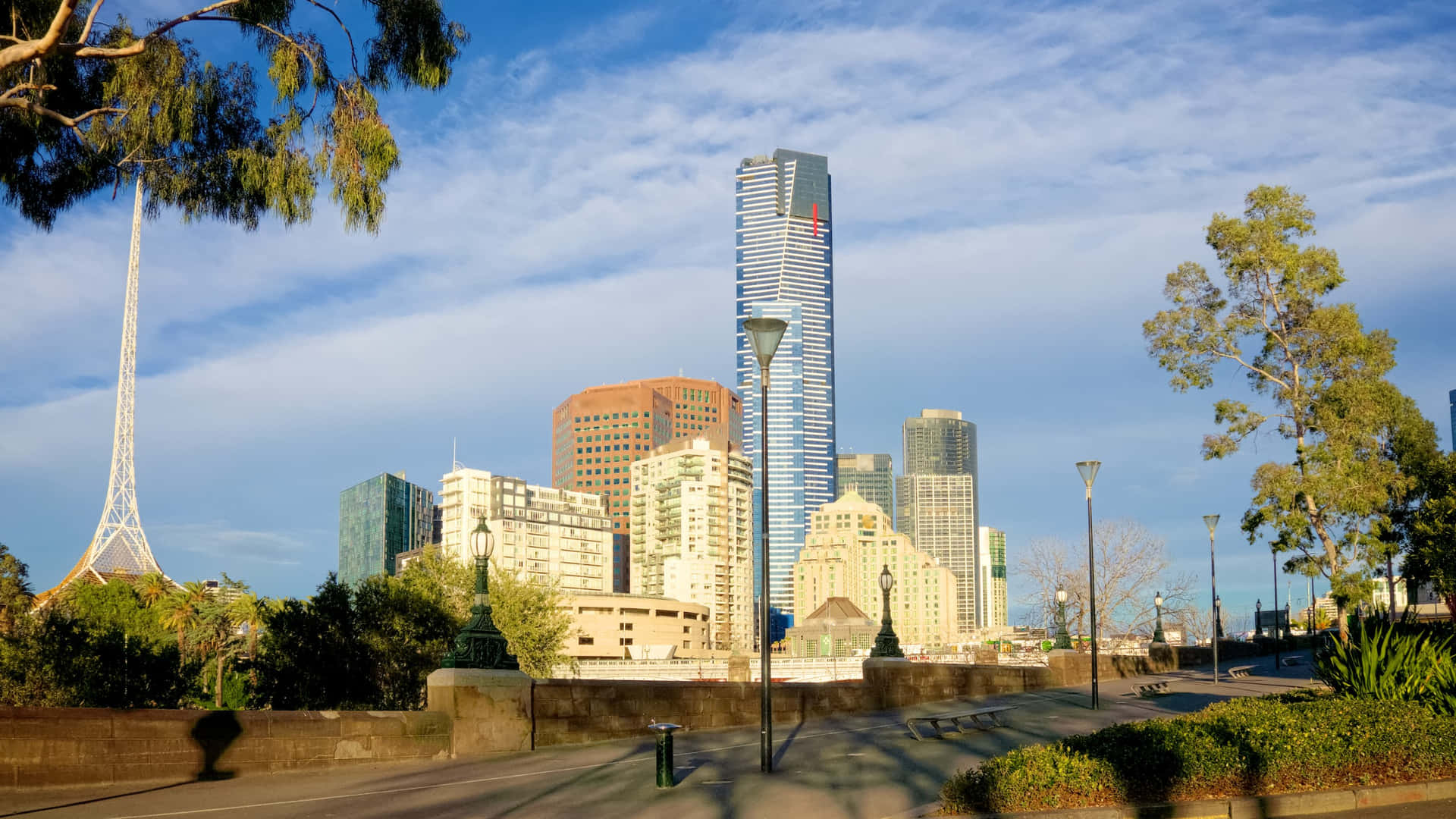 Pemandangan Skyline Menara Eureka Di Melbourne Wallpaper