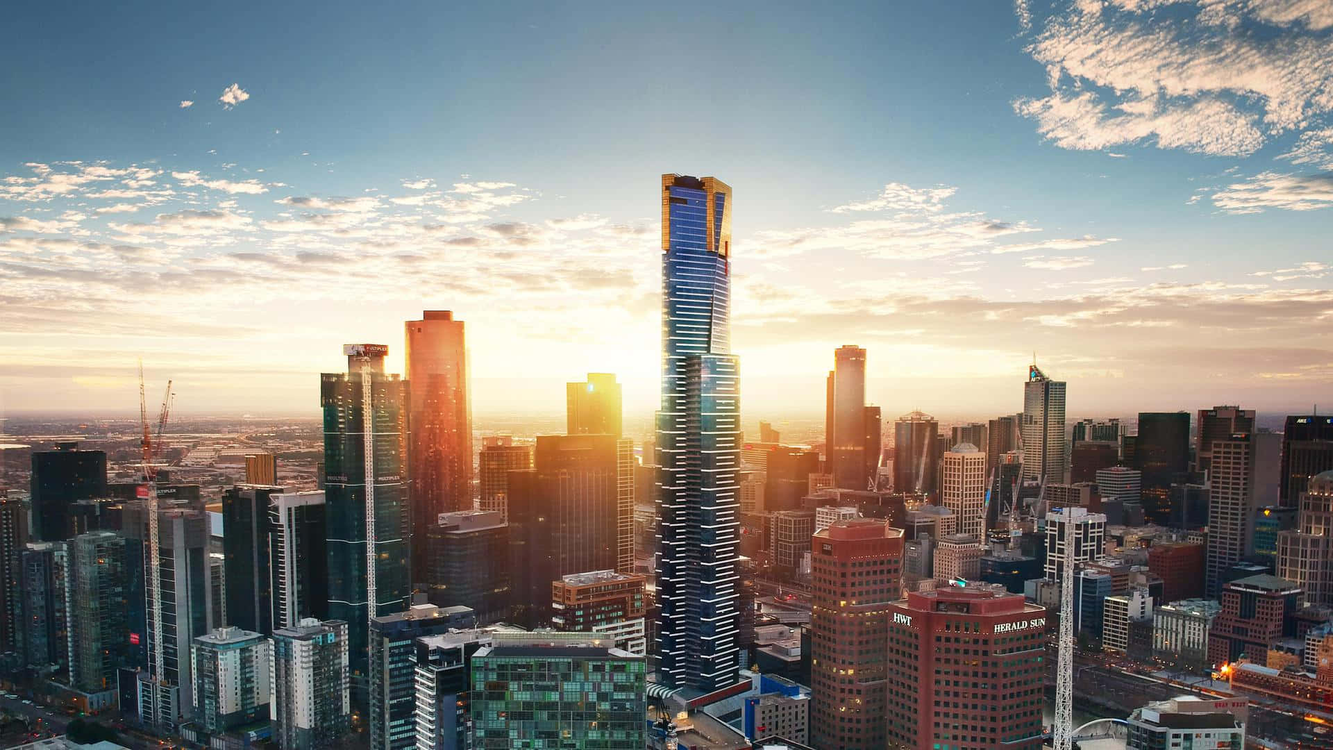 Eureka Tower Sunset Skyline Wallpaper